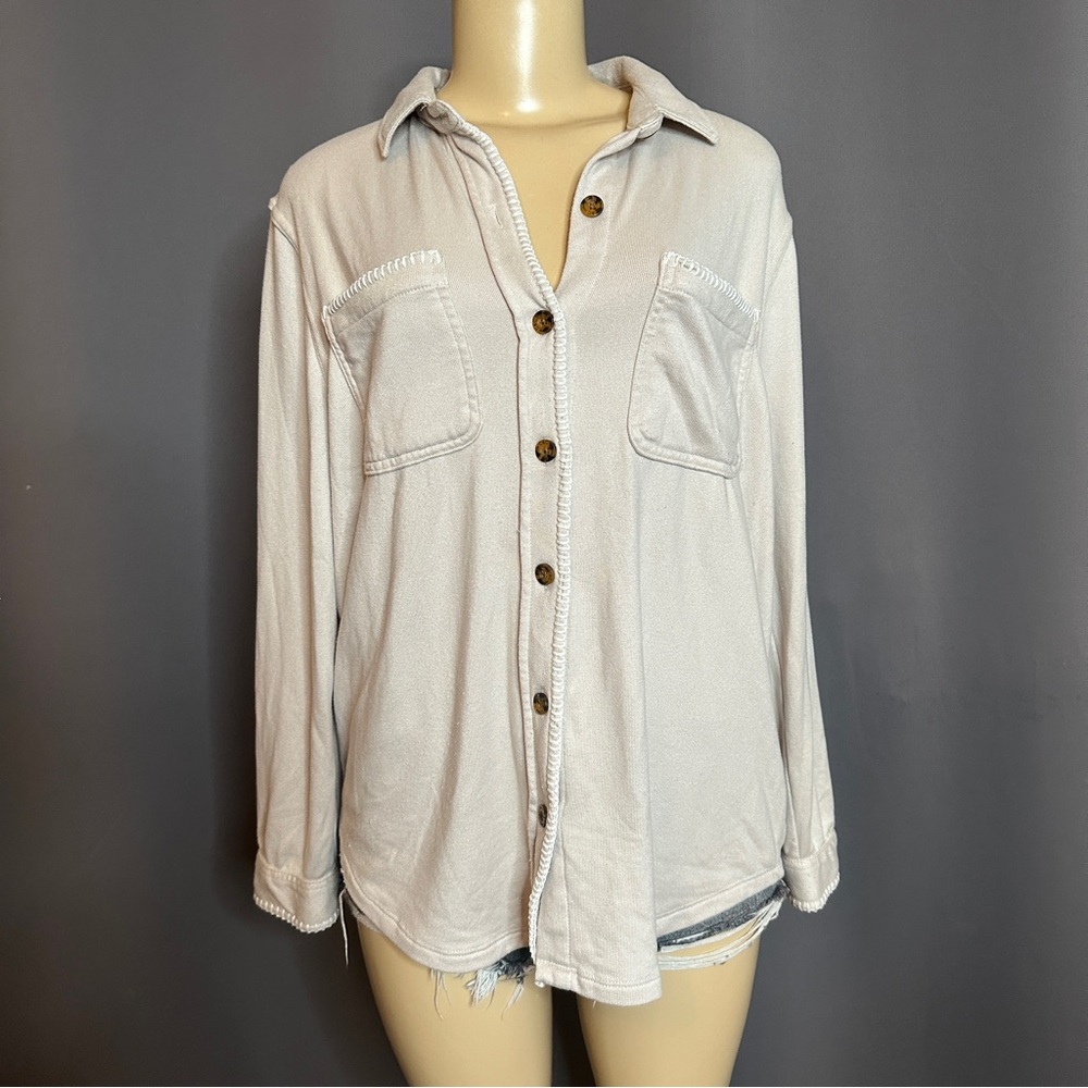 C&C CALIFORNIA Cream Super Soft Button-Up